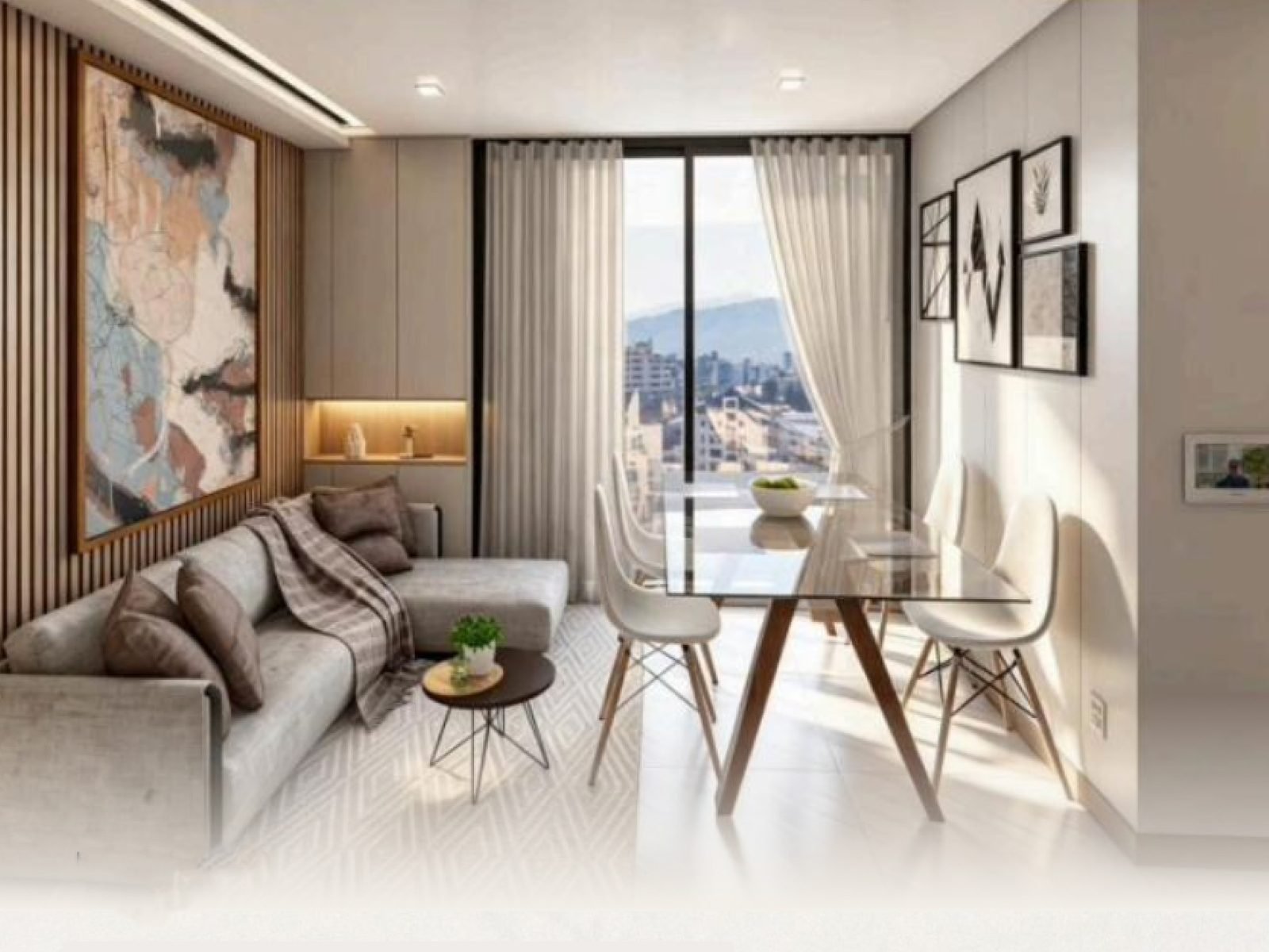 Living comedor con ventanal