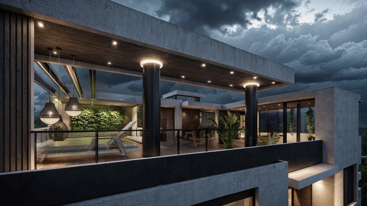Terraza con vista a la ciudad